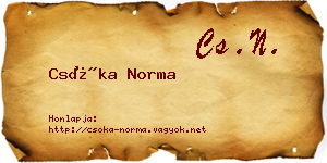 Csóka Norma névjegykártya